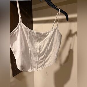 Hollister Off-White/Tan Camisole Top